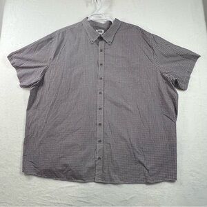 Men's HB Red, Black and White Checkered Short Sleeve Big and Tall Shirt size 4XL